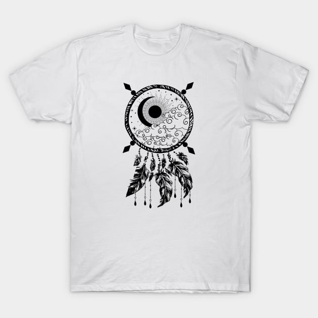 Sun and Moon Dreamcatcher T-Shirt by CelestialStudio